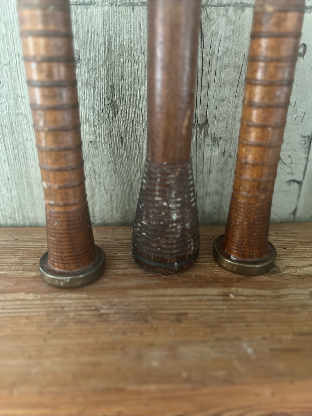 Vintage Wooden Bobbins used as Candle Holders - Picture 2 of 9
